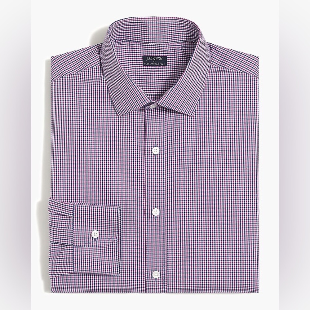 NWOT J. Crew Red and black Dress Shirt Classic Check Pattern